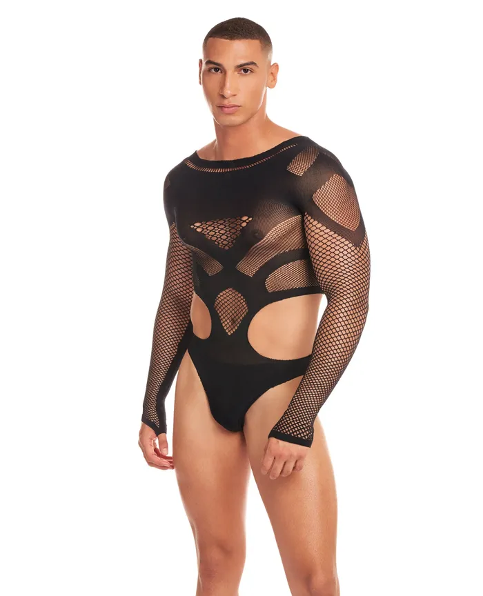 Rainbow Party Out of Orbit Mesh Bodysuit Black SM Rainbow Party Anal