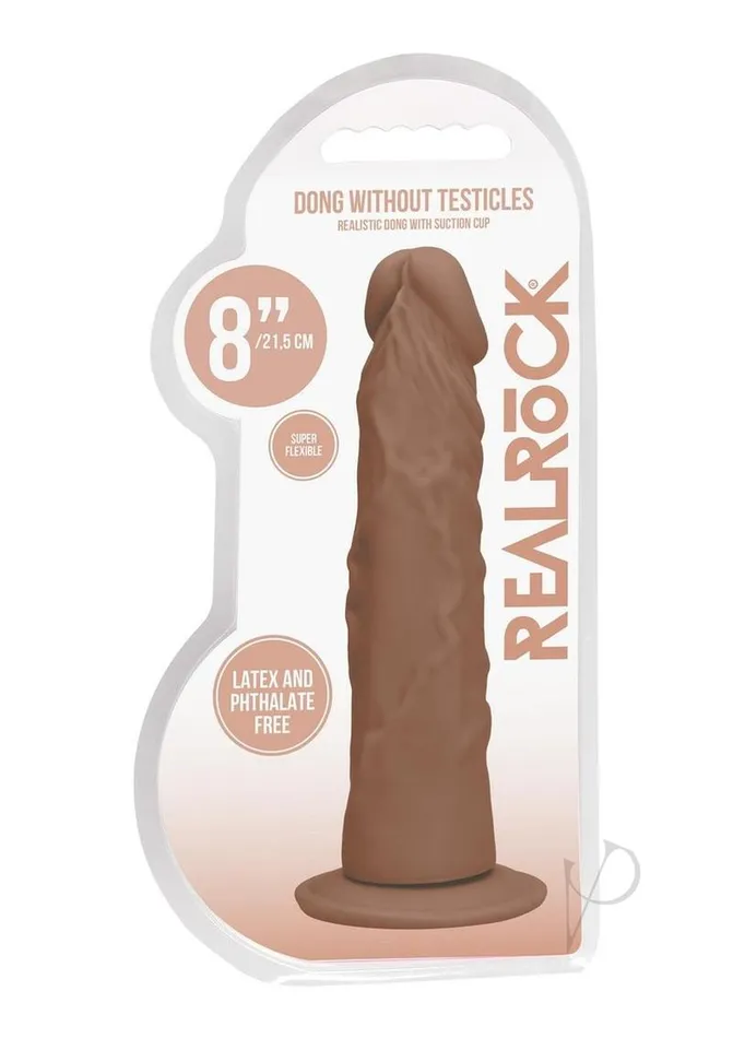 Real Rock Female Sex Toys RealRock Skin Realistic Dildo Without Balls 8in Caramel Real Rock Female Sex Toys RealRock Skin Realistic Dildo Without Balls 8in Caramel