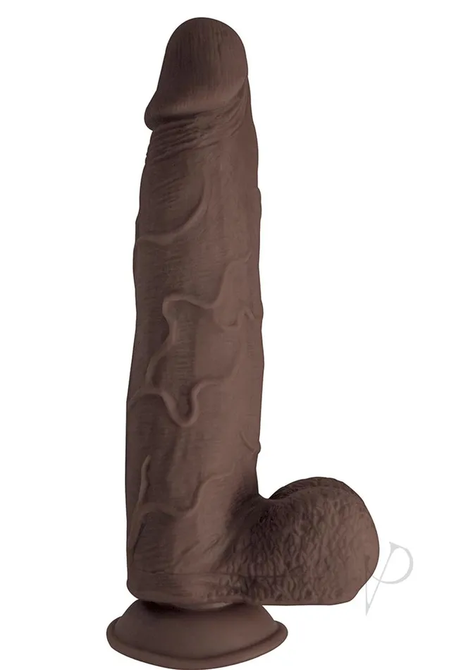 Realcocks Dildos Realcocks Dual Layered 9 Bendable Thick Dildo 9in Chocolate