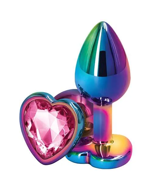 Rear Assets Anal Rear Assets Multicolor Heart Anal Plug Small Pink