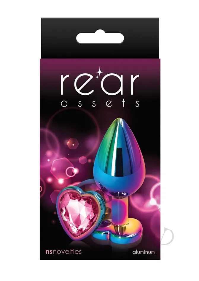 Rear Assets Multicolor Heart Anal Plug Medium Pink Rear Assets Anal