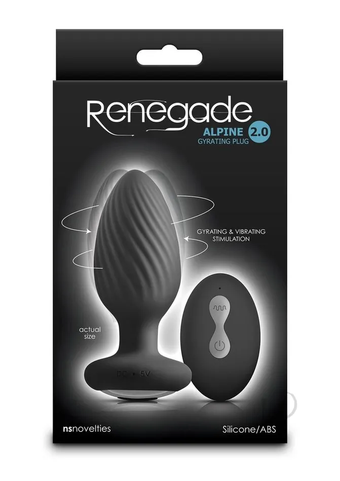 Renegade Male Sex Toys Renegade Alpine 20 Rechargeable Silicone Anal Plug with Remote Control Black Renegade Male Sex Toys Renegade Alpine 20 Rechargeable Silicone Anal Plug with Remote Control Black