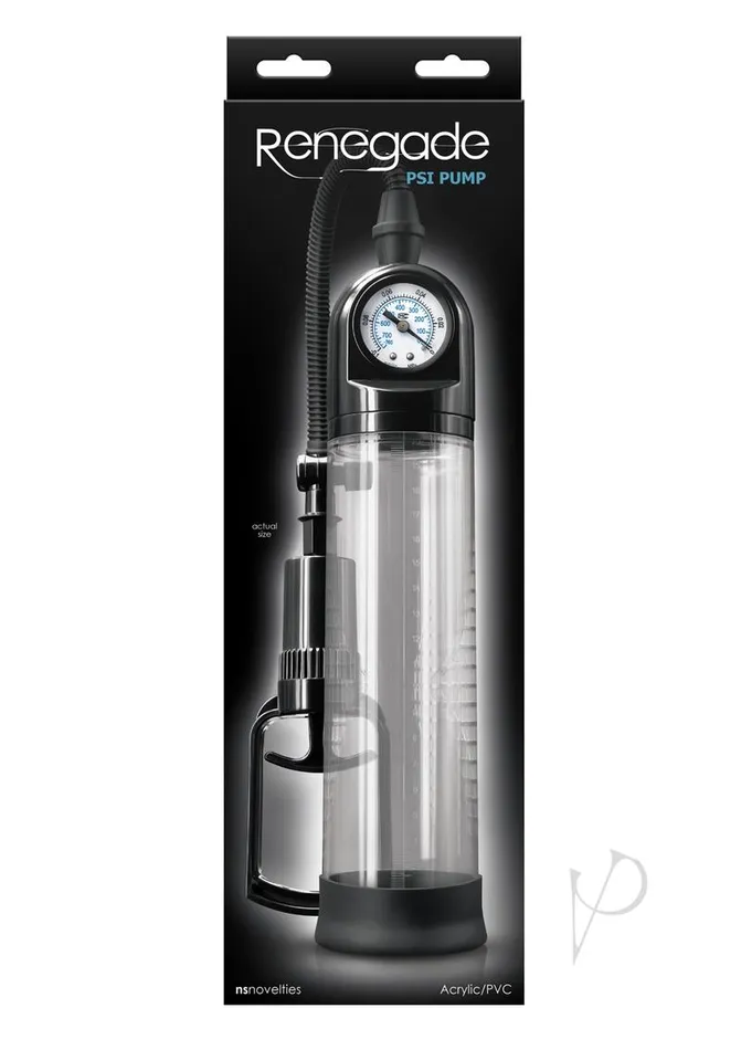 Renegade Male Sex Toys Renegade PSI Penis Pump ClearBlack