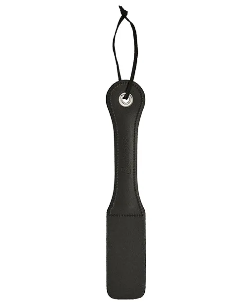 Restraints Sportsheets Leather Slut Impression Paddle 12in Black Sportsheets