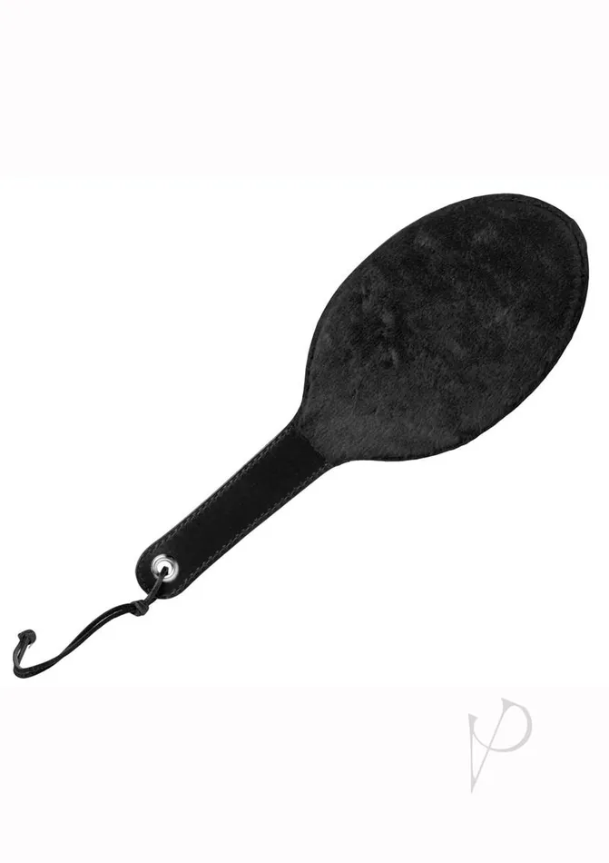 Restraints Strict Leather Round Fur Lined Paddle Black Strict Leather