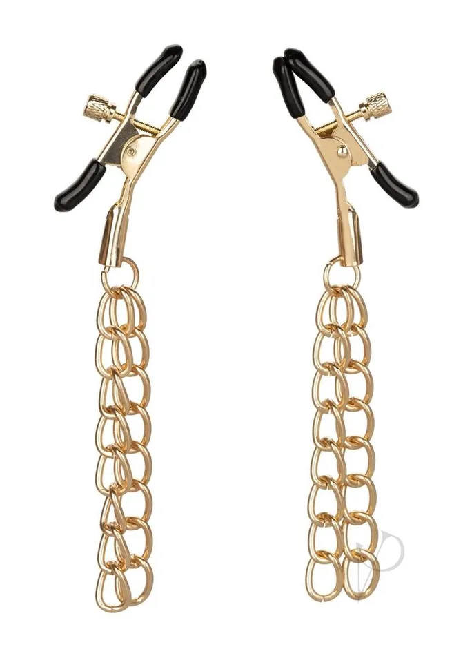 Ride Em Vibrators Ride em Premium Denim Collection Nipple Clamps Gold