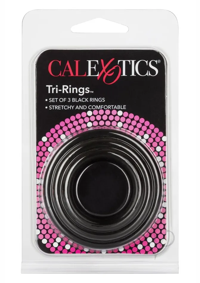 Rings Couples Tri Rings Cock Ring Set 3 Piece Set Black