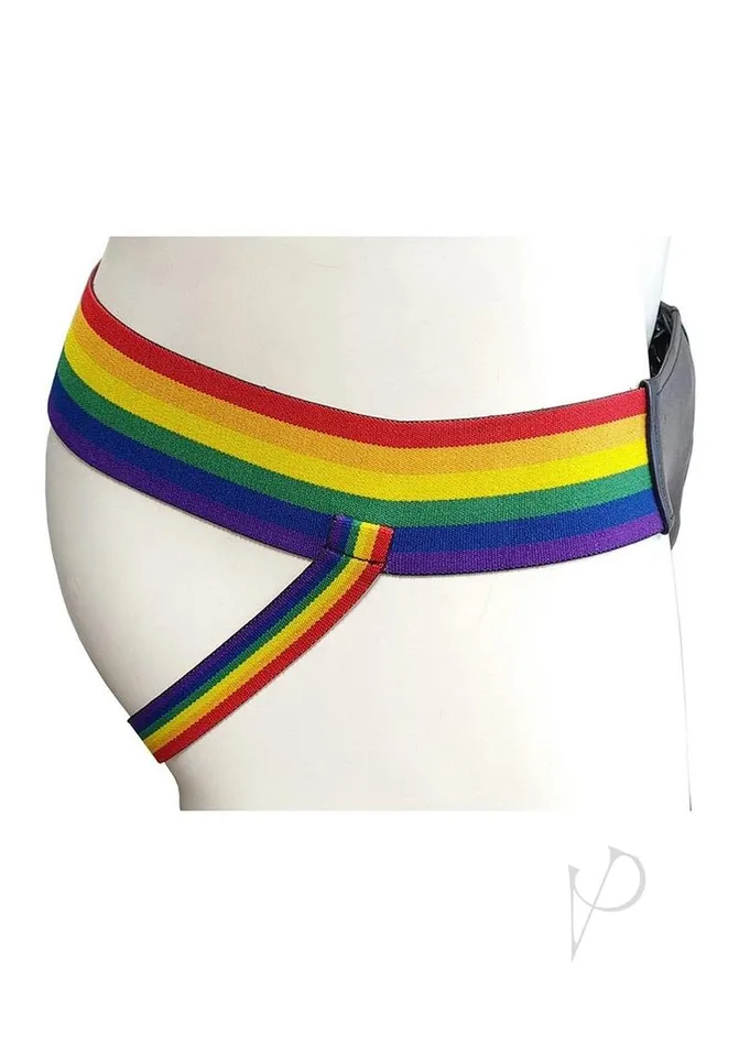 Rouge Male Sex Toys Rouge Leather Jock with Pride Stripes Medium Multicolor Rouge Male Sex Toys Rouge Leather Jock with Pride Stripes Medium Multicolor