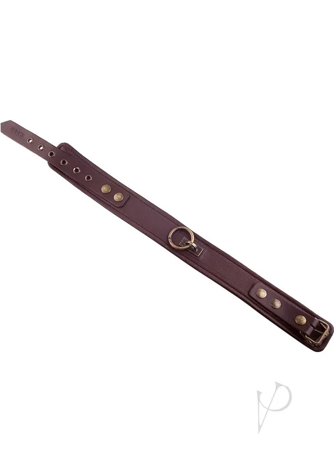 Rouge Male Sex Toys Rouge Plain Leather Adjustable Collar 1 Ring Brown