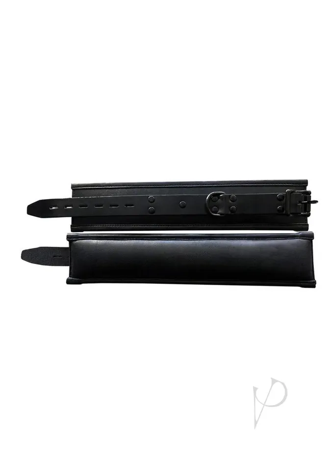 Rouge Padded Leather Ankle Cuffs Black Restraints Rouge Padded Leather Ankle Cuffs Black Restraints