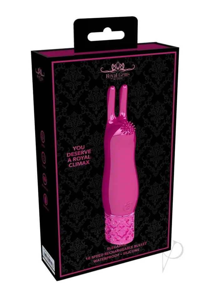 Royal Gems Elegance Silicone Rechargeable Bullet Pink Royal Gems Female Sex Toys Royal Gems Elegance Silicone Rechargeable Bullet Pink Royal Gems Female Sex Toys