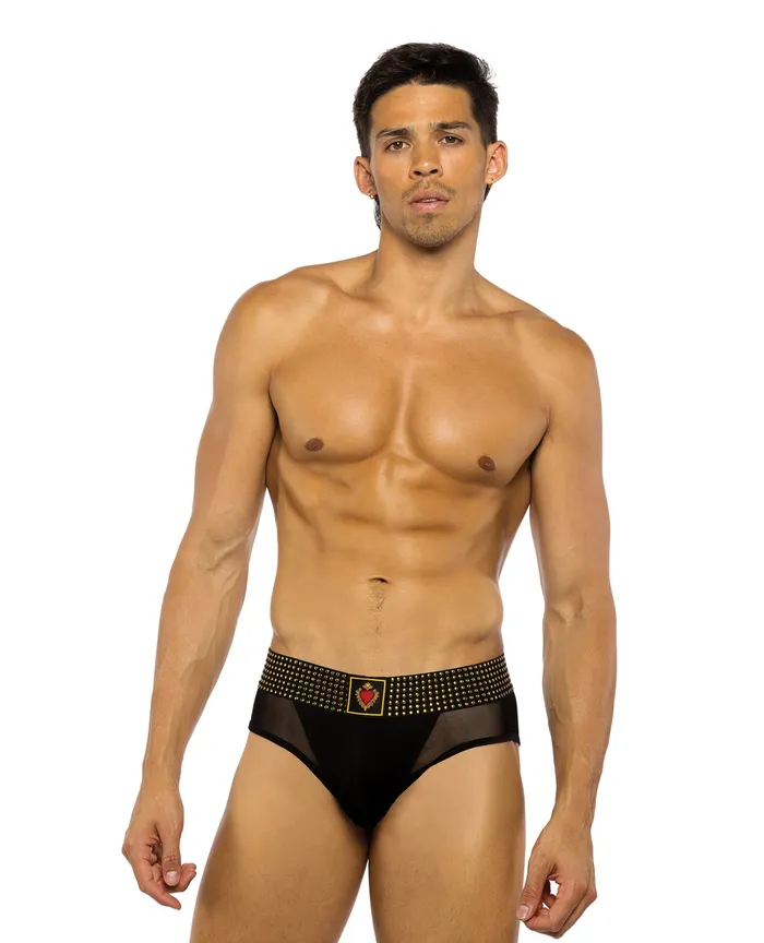 Sacred Heart Briefs wStudded Elastic Waist Band Black XL Roma Confidential Anal Sacred Heart Briefs wStudded Elastic Waist Band Black XL Roma Confidential Anal
