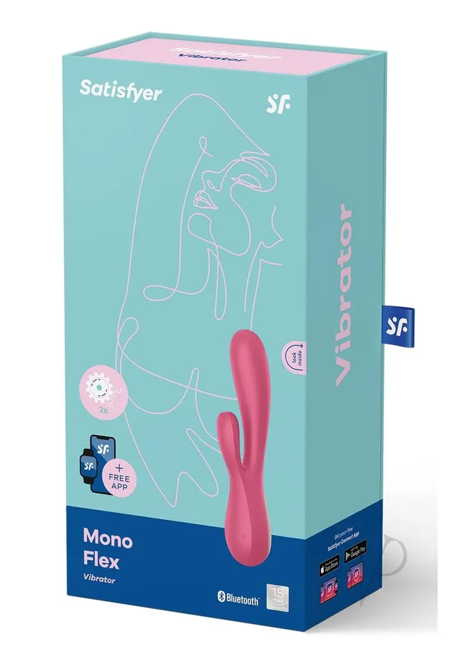Satisfyer Mono Flex Rechargeable Silicone Rabbit Vibrator Red Satisfyer Vibrators Satisfyer Mono Flex Rechargeable Silicone Rabbit Vibrator Red Satisfyer Vibrators