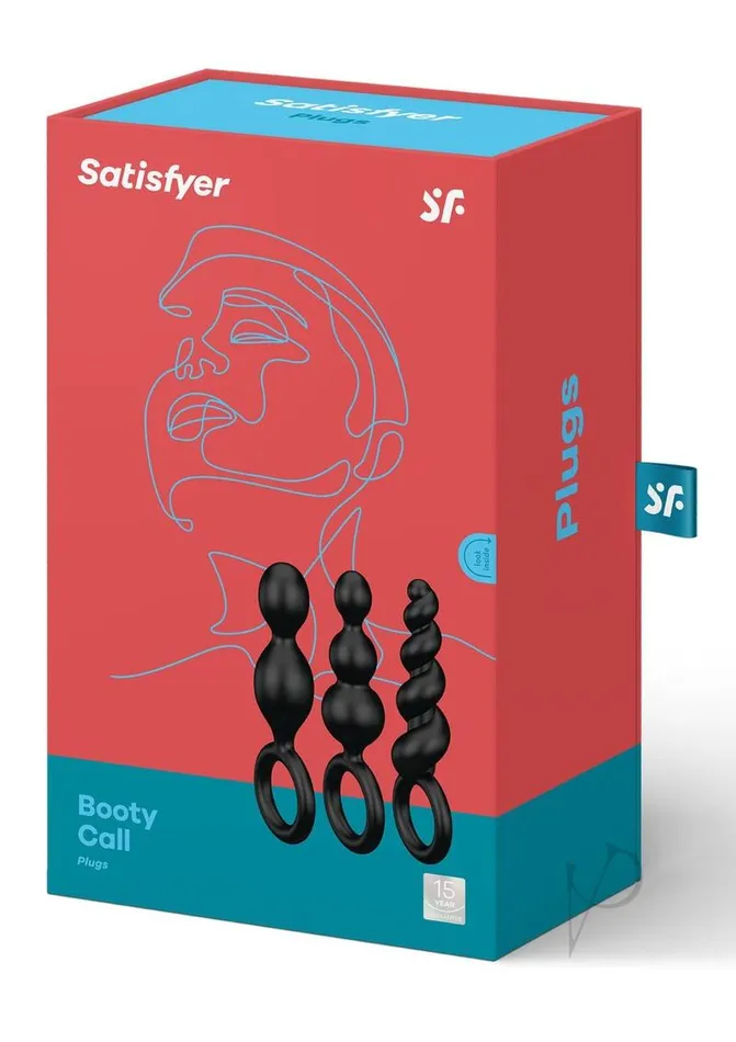 Satisfyer Satisfyer Booty Call Silicone Textured Anal Plugs Black 3 Each Per Set Anal Satisfyer Satisfyer Booty Call Silicone Textured Anal Plugs Black 3 Each Per Set Anal
