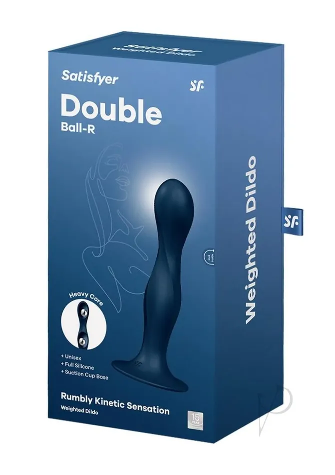 Satisfyer Vibrators Satisfyer Double BallR Silicone Vibrating Dildo Dark Blue Satisfyer Vibrators Satisfyer Double BallR Silicone Vibrating Dildo Dark Blue