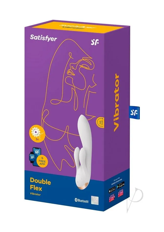 Satisfyer Vibrators Satisfyer Double Flex Silicone Rabbit Vibrator White