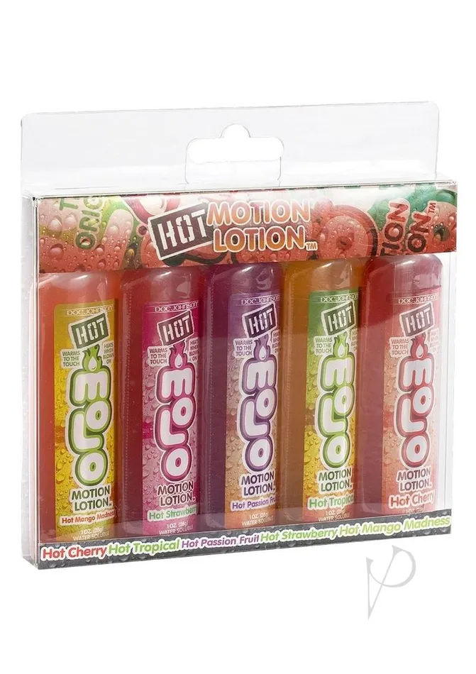 Sexual Health Wellbeing Doc Johnson Hot Motion Lotion Flavored Water Based Lubricant 1oz 5 Pack