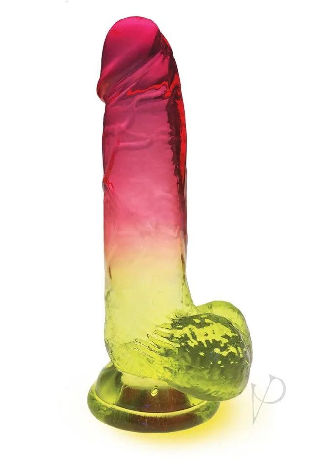 Shades Dildos Shades Gradient Dildo 8in Pink and Yellow