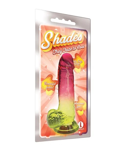 Shades Dildos Shades Gradient Dildo 8in Pink and Yellow