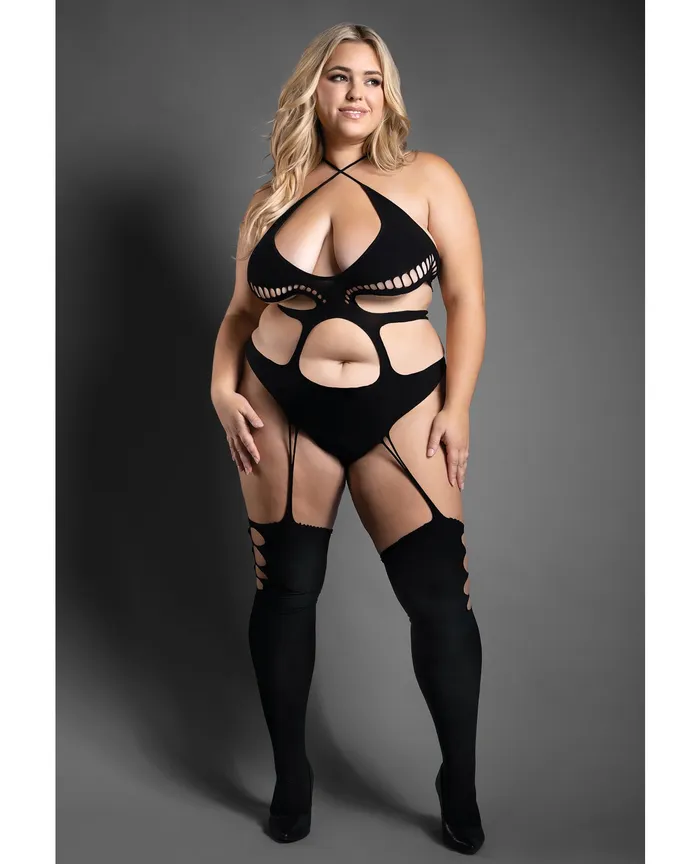 Sheer Mind Games Opaque Crotchless Teddy Bodystocking Black QN Sheer Fantasy Bodystockings Playsuits Sheer Mind Games Opaque Crotchless Teddy Bodystocking Black QN Sheer Fantasy Bodystockings Playsuits