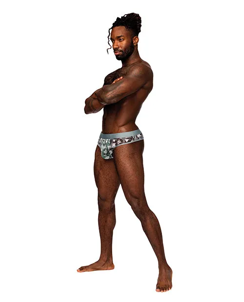 Sheer Prints Mesh Poly Spandex Thong Optical SM Male Power Vibrators