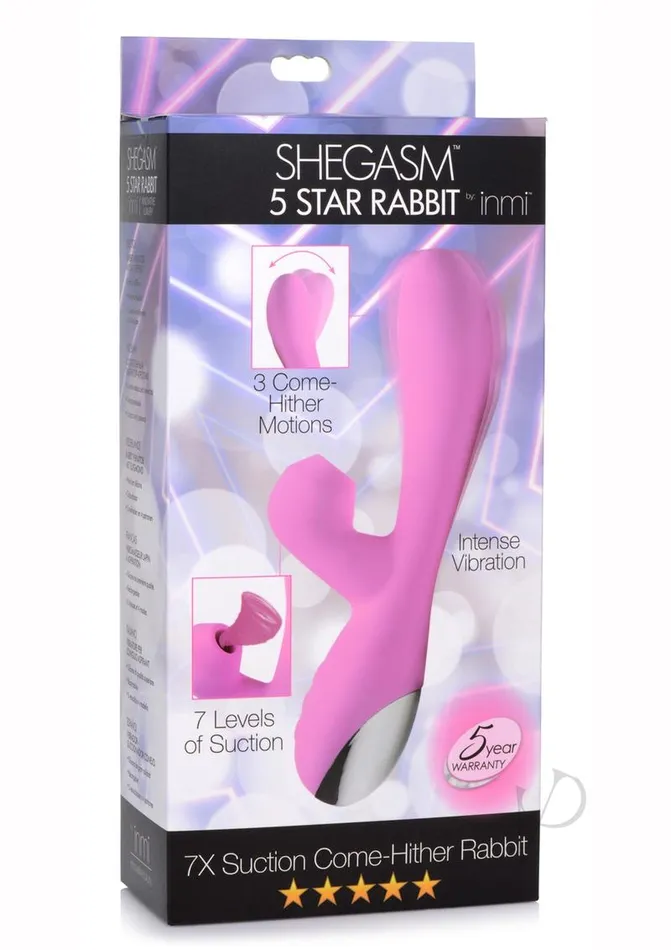 Shegasm Vibrators Inmi Shegasm 5 Star Rabbit Suction Come Hither Rechargeable Silicone Vibrator Pink Shegasm Vibrators Inmi Shegasm 5 Star Rabbit Suction Come Hither Rechargeable Silicone Vibrator Pink
