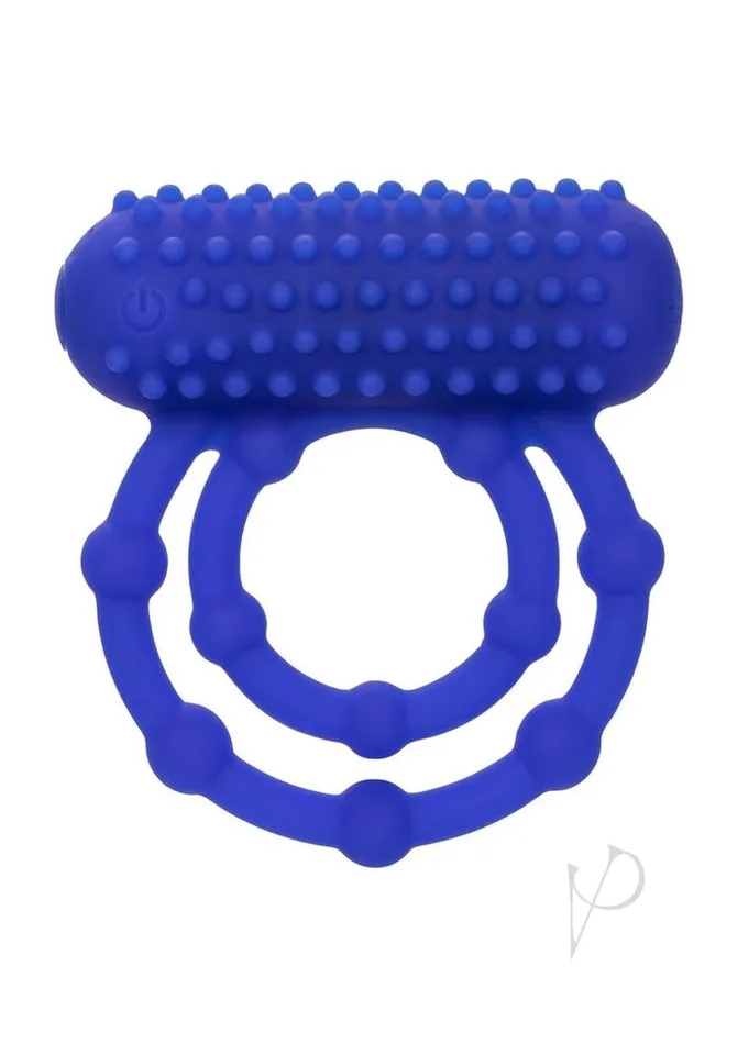 Silicone Rechargeable 10 Bead Maximus Couples Ring Blue Couples Enhancers Vibrators
