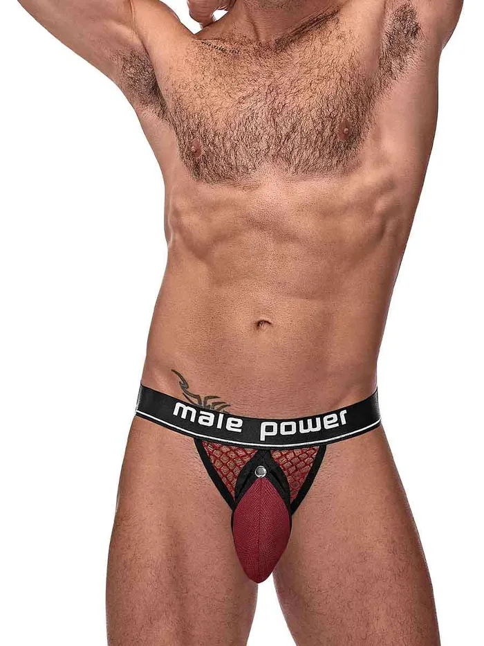 SimpleeDiscreet Cock Pit Cock Ring Jock Burgundy LXL Male Sex Toys