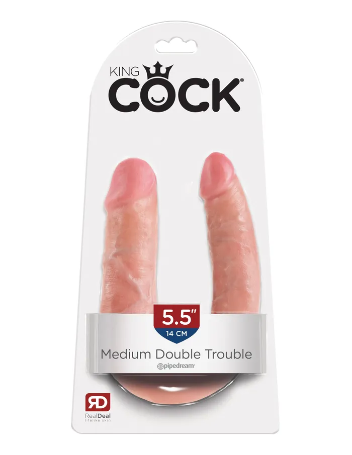 SimpleeDiscreet Dildos King Cock Double Trouble Medium Flesh