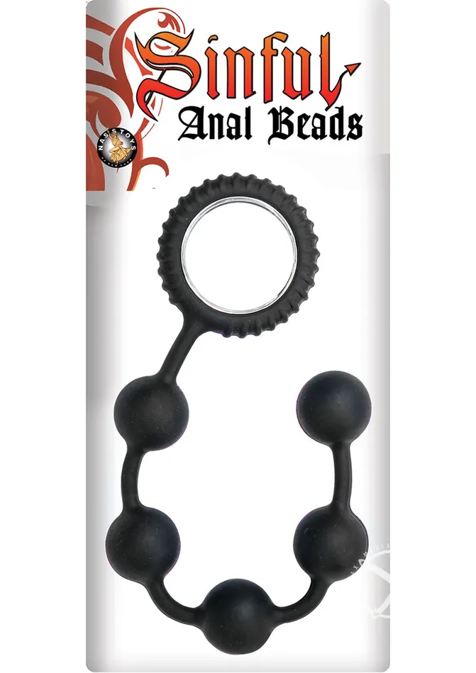 Sinful Anal Beads Silicone Black Sinful By Nasstoys Anal