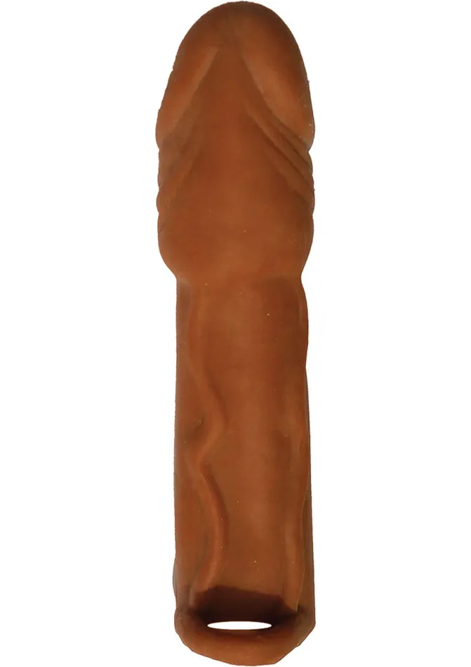 Skinsations Skinsations Latin Lover Husky Lover Extension Sleeve with Scrotum Strap 7in Caramel Male Sex Toys