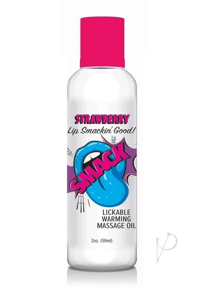 Smack Lickable Massage Oil 2oz Strawberry Smack Couples