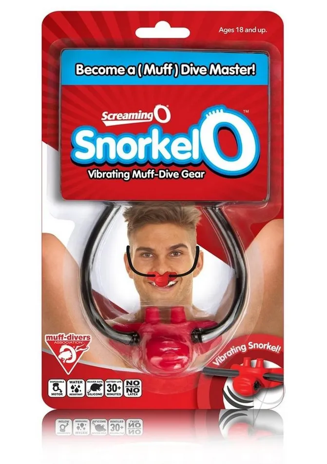 SnorkelO Silicone Oral Vibrator BlackRed Screaming O Vibrators