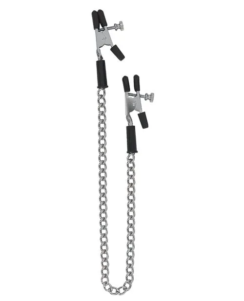 Spartacus Female Sex Toys Spartacus Adjustable Alligator Nipple Clamps wLink Chain