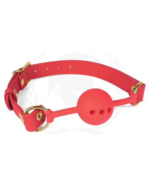 Spartacus Male Sex Toys Spartacus Silicone Ball Gag wRed PU Straps 46 mm