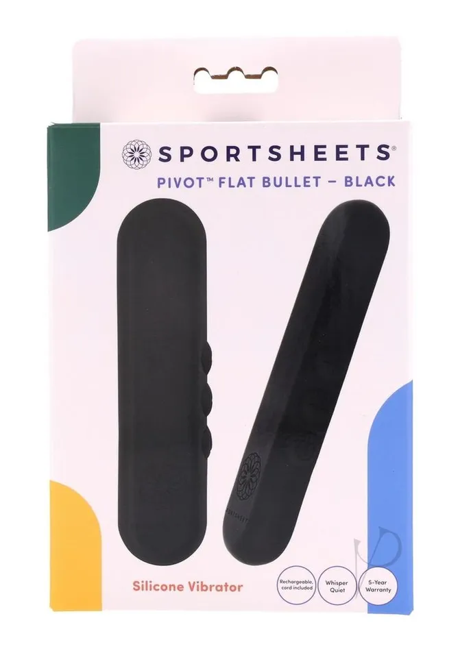 Sportsheets Female Sex Toys Pivot Flat Rechargeable Silicone Bullet Black Sportsheets Female Sex Toys Pivot Flat Rechargeable Silicone Bullet Black