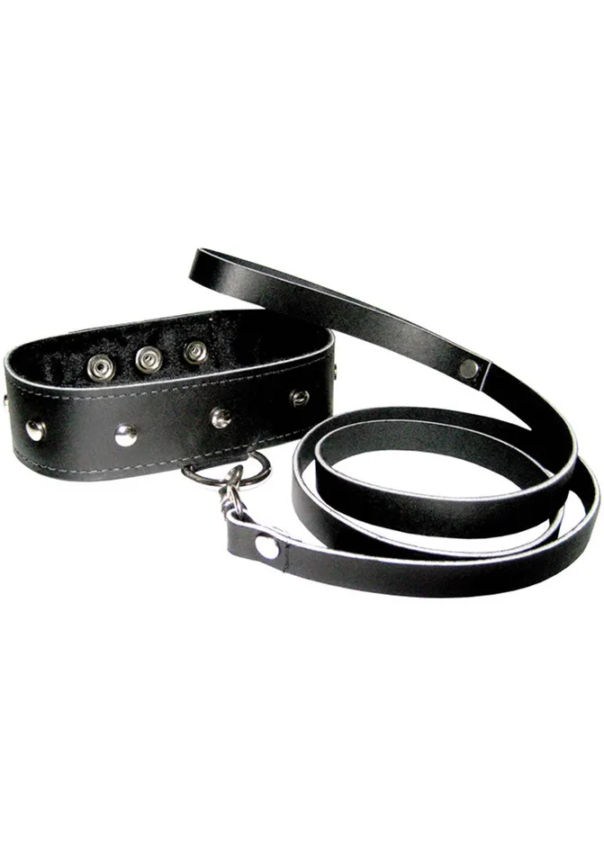 Sportsheets Restraints Sportsheets Leather Leash and Collar Black