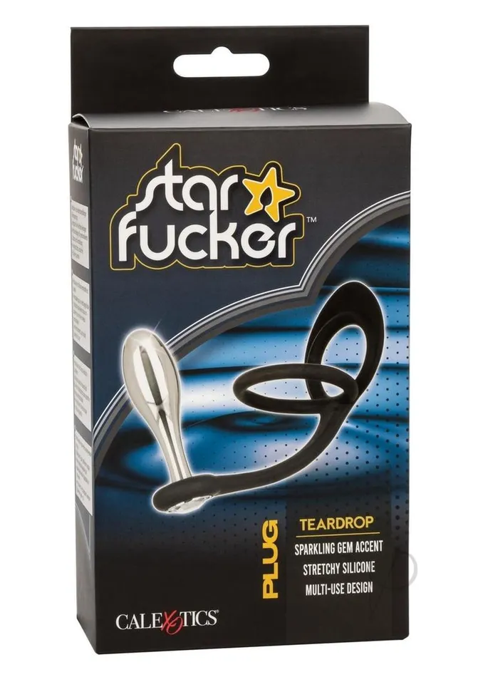 Star Fucker Teardrop Plug Silicone Dual Enhancer Black Star Fucker Anal