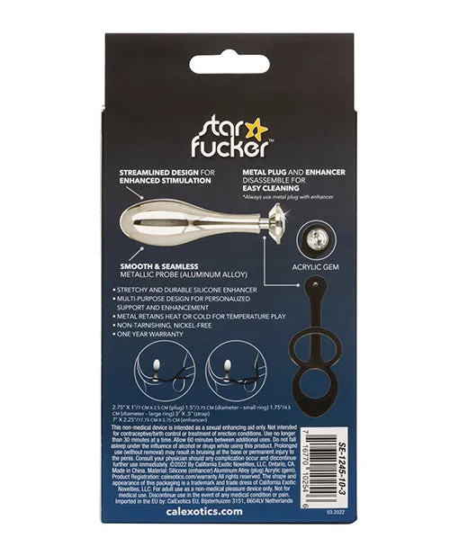 Star Fucker Teardrop Plug Silicone Dual Enhancer Black Star Fucker Anal