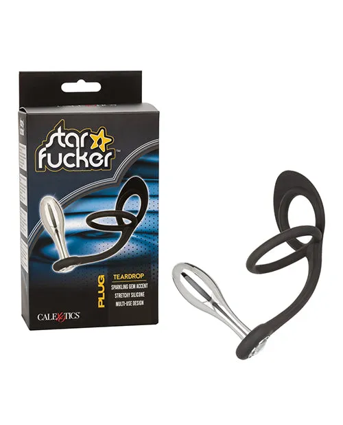 Star Fucker Teardrop Plug Silicone Dual Enhancer Black Star Fucker Anal