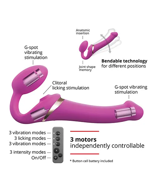 Strap on Me Multi Orgasm Bendable Strapless Strap on Small Fuchsia Strap On Me Female Sex Toys