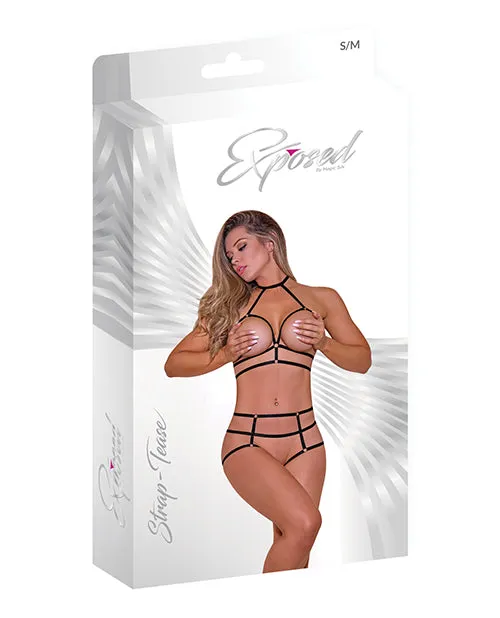 StrapTease Cupless Choker Bra Open Cage Short Black LXL Exposed Male Sex Toys StrapTease Cupless Choker Bra Open Cage Short Black LXL Exposed Male Sex Toys