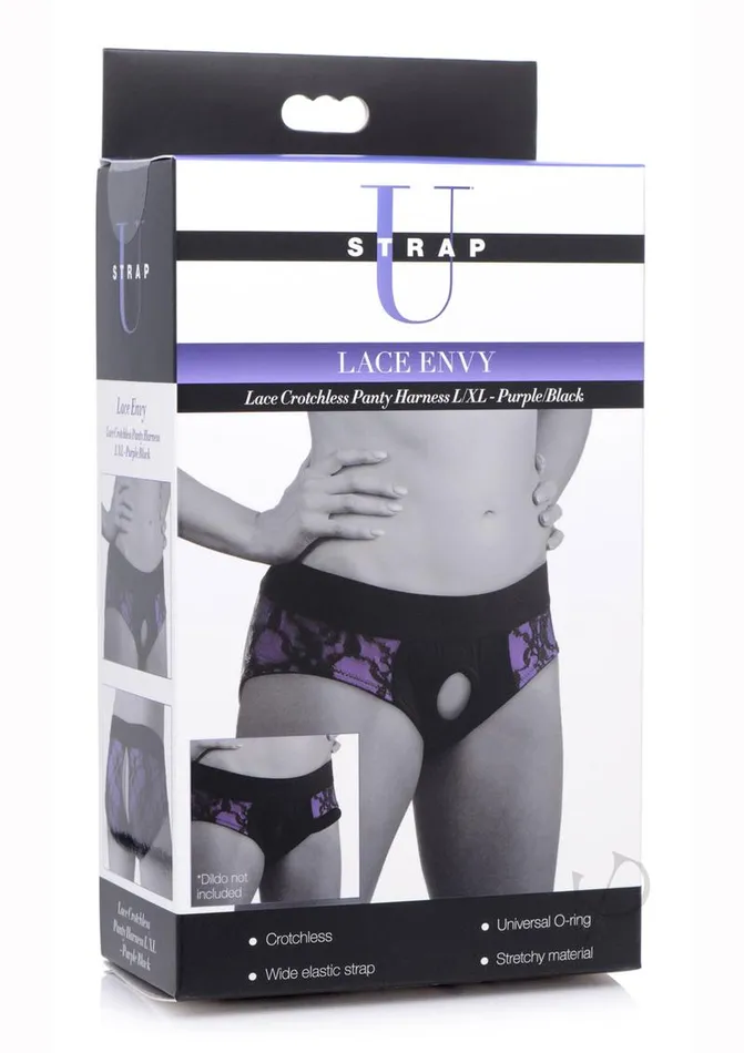 Strap U Strap U Lace Envy Lace Crotchless Panty Harness LargeXLarge PurpleBlack Female Sex Toys Strap U Strap U Lace Envy Lace Crotchless Panty Harness LargeXLarge PurpleBlack Female Sex Toys