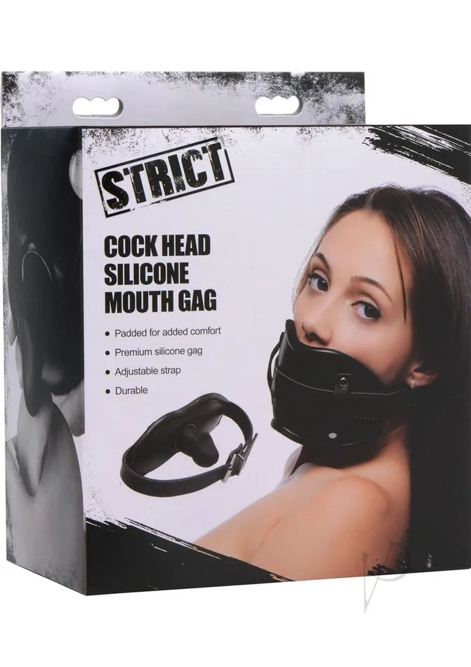 Strict Dildos Strict Cock Head Silicone Mouth Gag Black