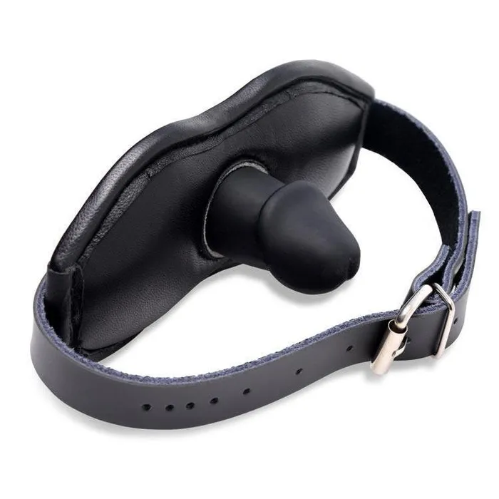 Strict Leather Leather Padded Silicone Penis Mouth Gag Male Sex Toys
