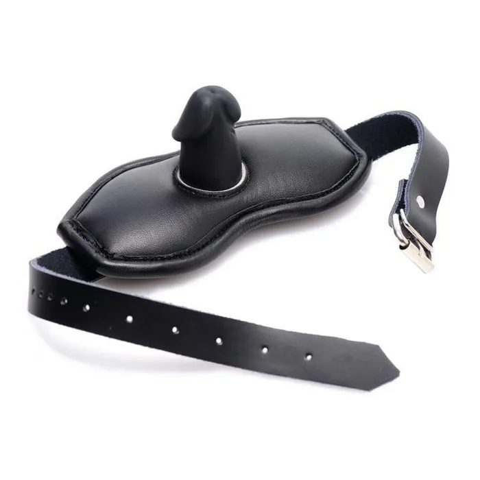 Strict Leather Leather Padded Silicone Penis Mouth Gag Male Sex Toys