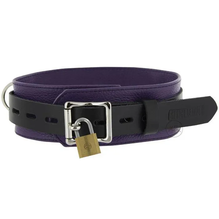 Strict Leather Vibrators Strict Leather Black and Purple Deluxe Locking Collar