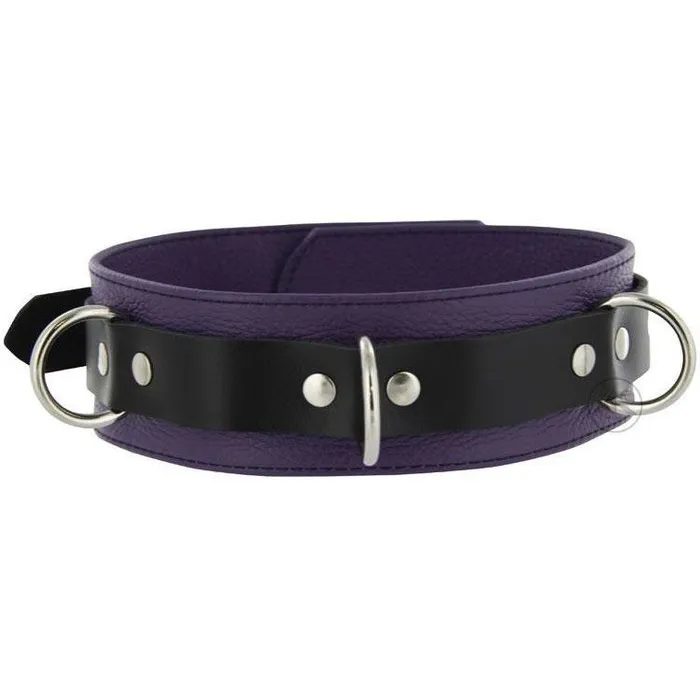 Strict Leather Vibrators Strict Leather Black and Purple Deluxe Locking Collar
