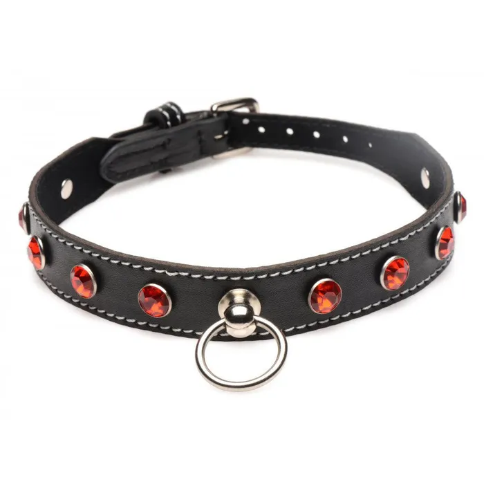 Strict Male Sex Toys Rhinestone Choker with ORing