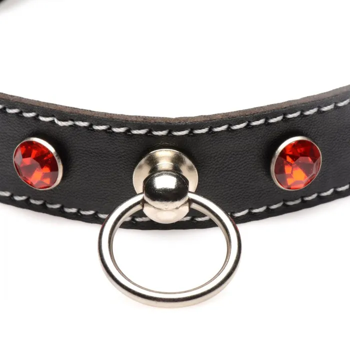 Strict Male Sex Toys Rhinestone Choker with ORing